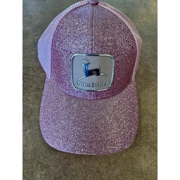 John Deere Women's Pink Glitter Hat/Cap SnapBack - Picture 3 of 7